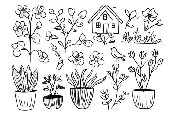 Download Elegant Hand-Drawn Floral Designs. - Draw Collection