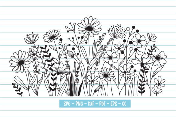 Download Hand Drawn Blooming Wildflowers Svg - Draw Collection