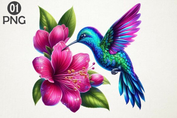 Download Hummingbird with Pink Flower PNG - Flower png Collection