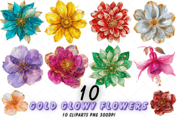 Download Gold Glowy Flowers Clipart, Flower PNG - Flower png Collection