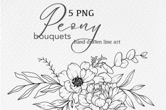 Download Peony LINE DRAWING, Floral Line Art - Draw Collection