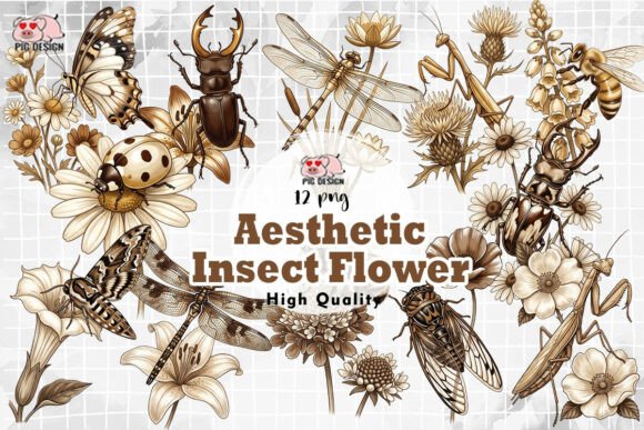Download Aesthetic Insect Flower PNG - Flower png Collection