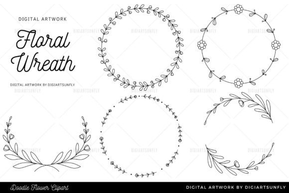 Download Flower Wreath Clipart/Hand Drawn - Draw Collection